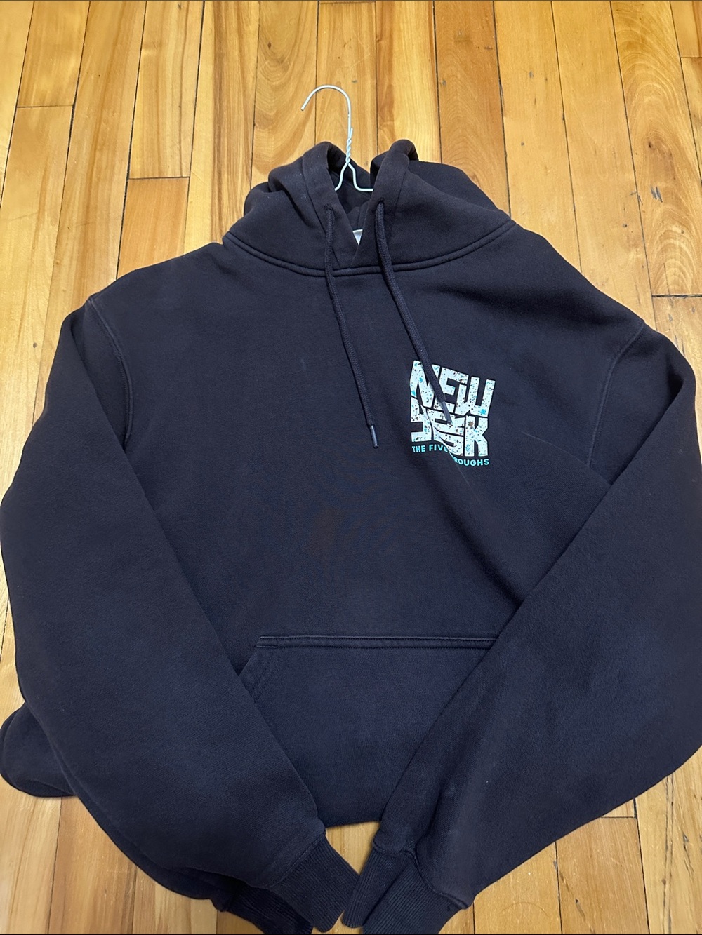 Men's Black Pullover Hoodie with Graphic Chest Print